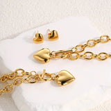 Stainless Steel Heart Jewelry Set for Women