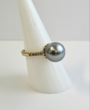 Authentic Tahitian Pearl Ring: Solid Gold filled