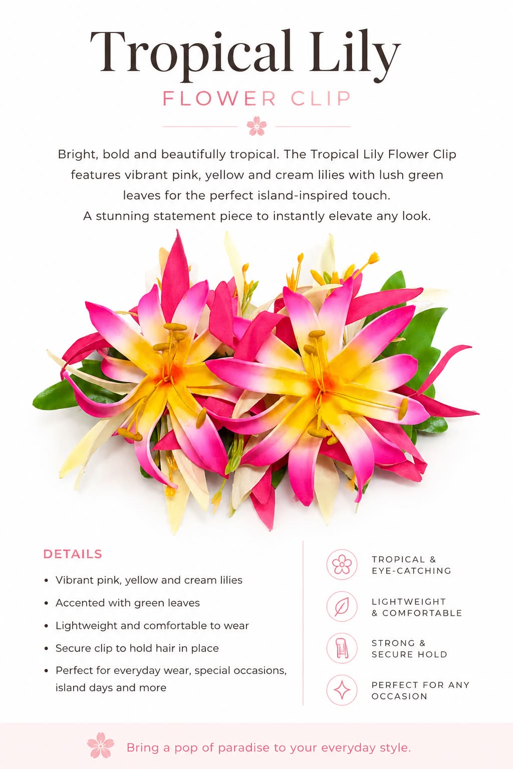 Tropical Lily Flower Clip