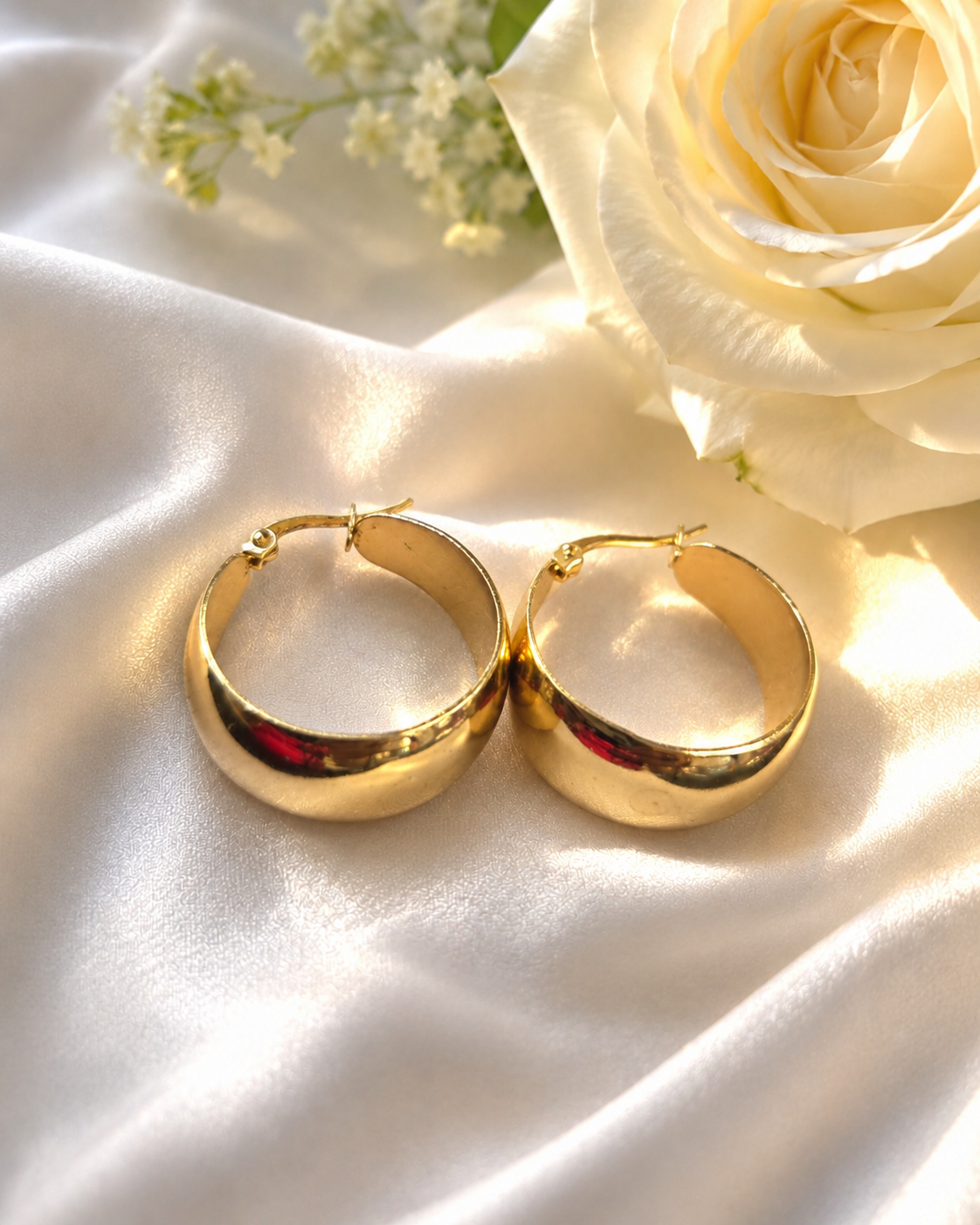 Waterproof Round Hoops Earrings