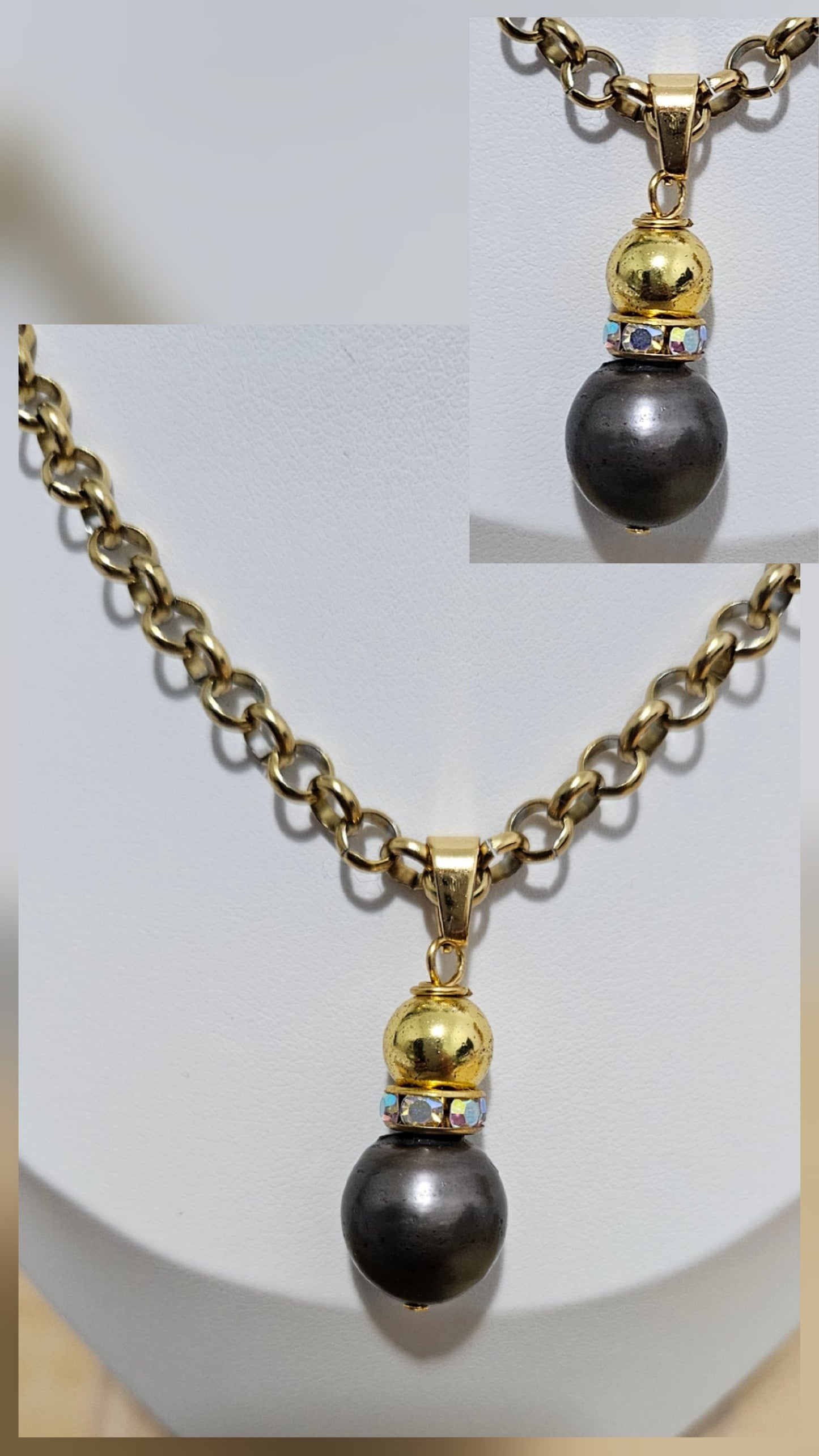 Tanira Premium Natural Freshwater Pearls Necklace + Waterproof & Non tarnish Gold chain