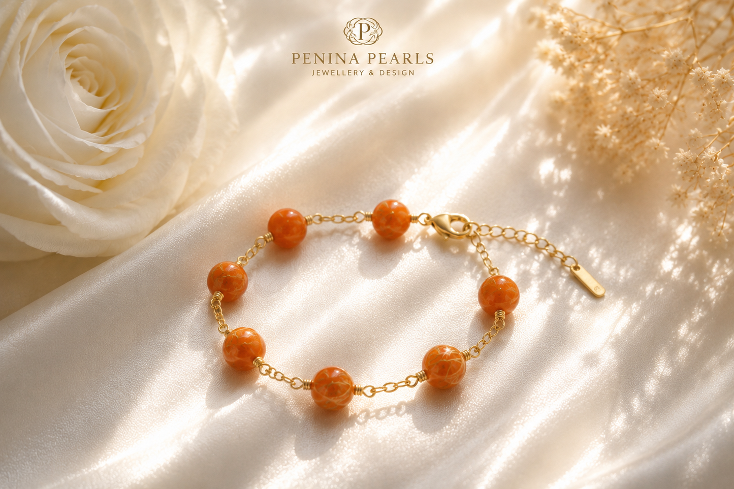 Orange Gemstone Bracelet