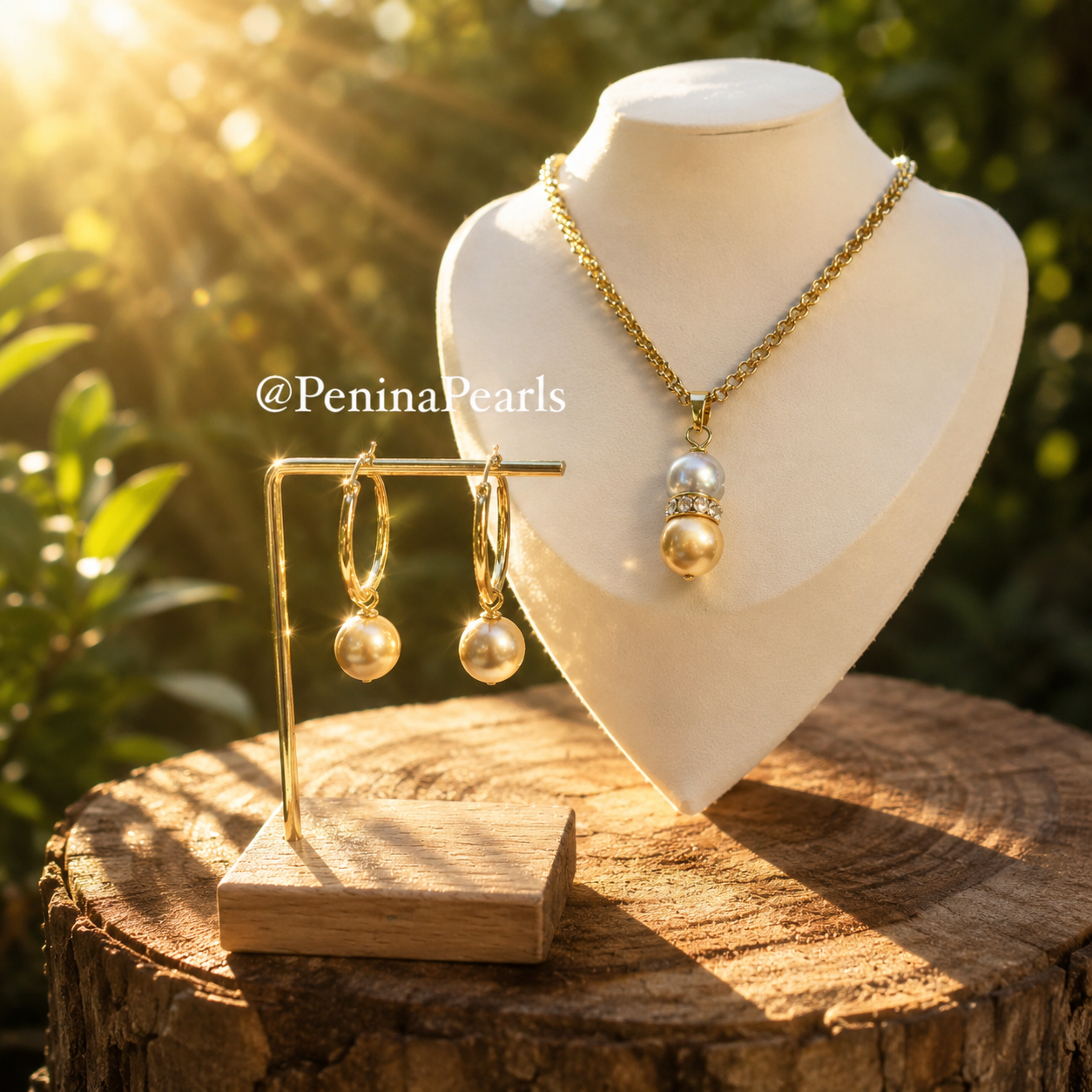 Navaya - Gold Pearl with Natural Pearl Set