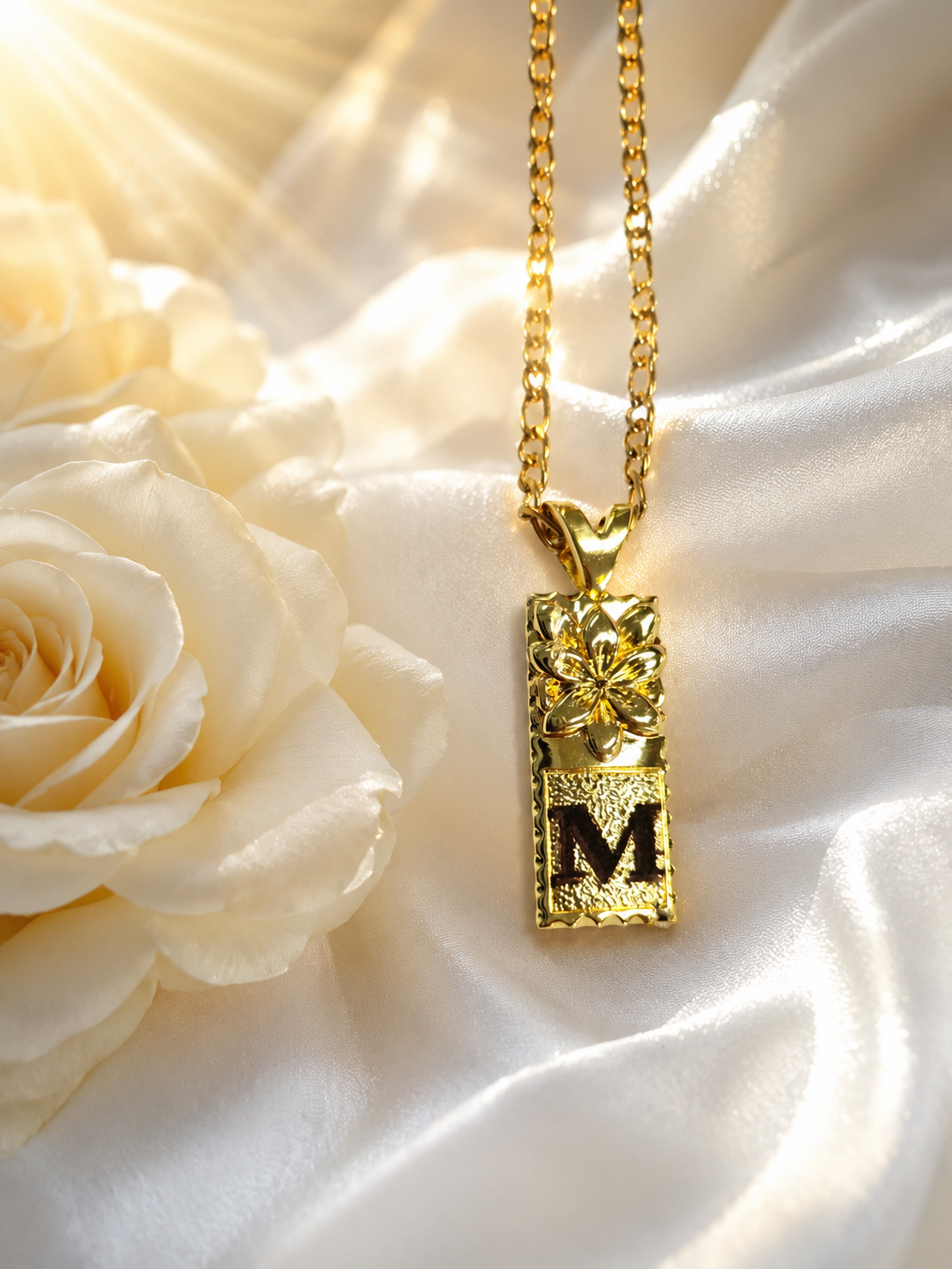 Initials Pendant Necklace 1-2 Letters (20mm x 8mm)
