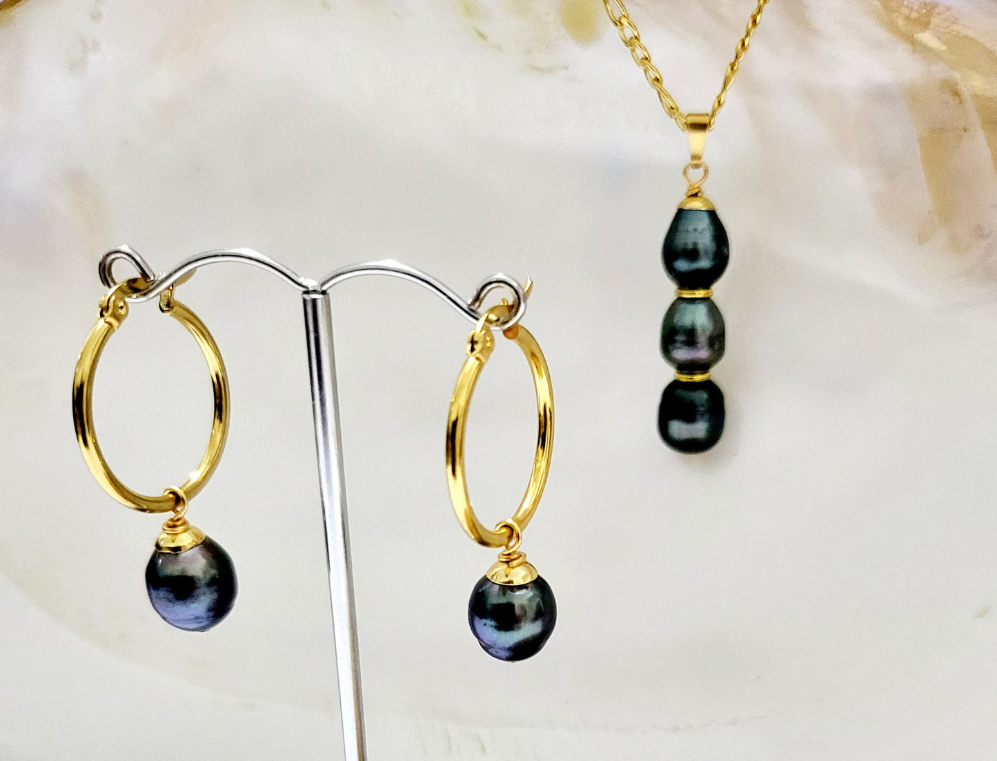 NARITA - 3 Natural Tahitian Pearls Set