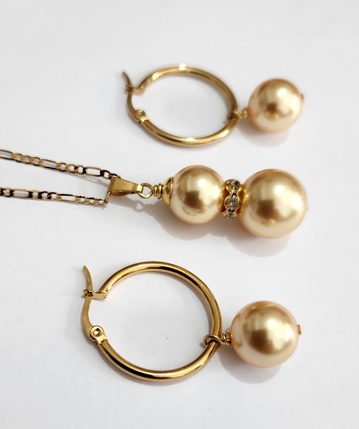 TRALYN - Yellow Gold Premium Swarovski Pearl Set