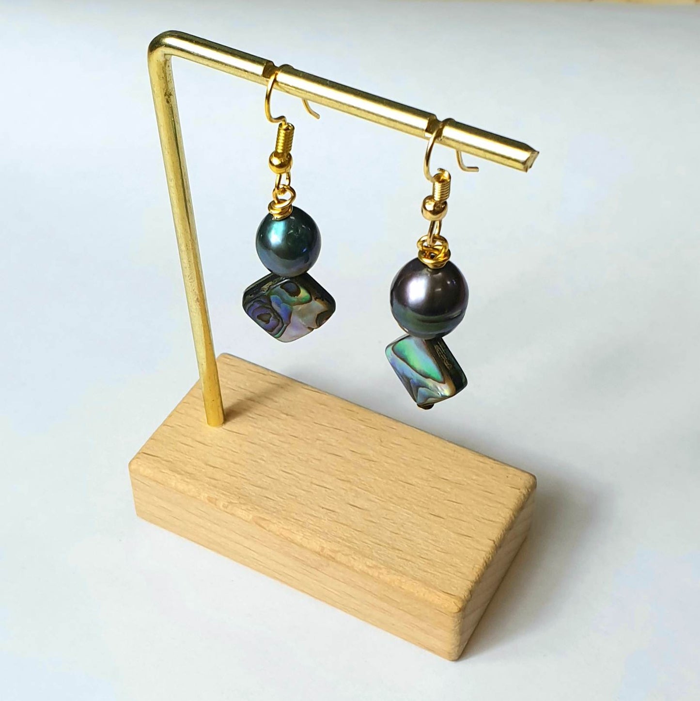 KORA EARRINGS - Mother of Shell Pua with Natural Pearl Earrings - Multicolour Variety