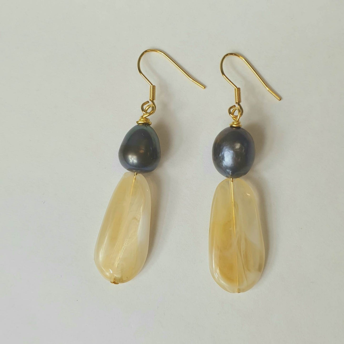 KORA EARRINGS - Mother of Shell Pua with Natural Pearl Earrings - Multicolour Variety