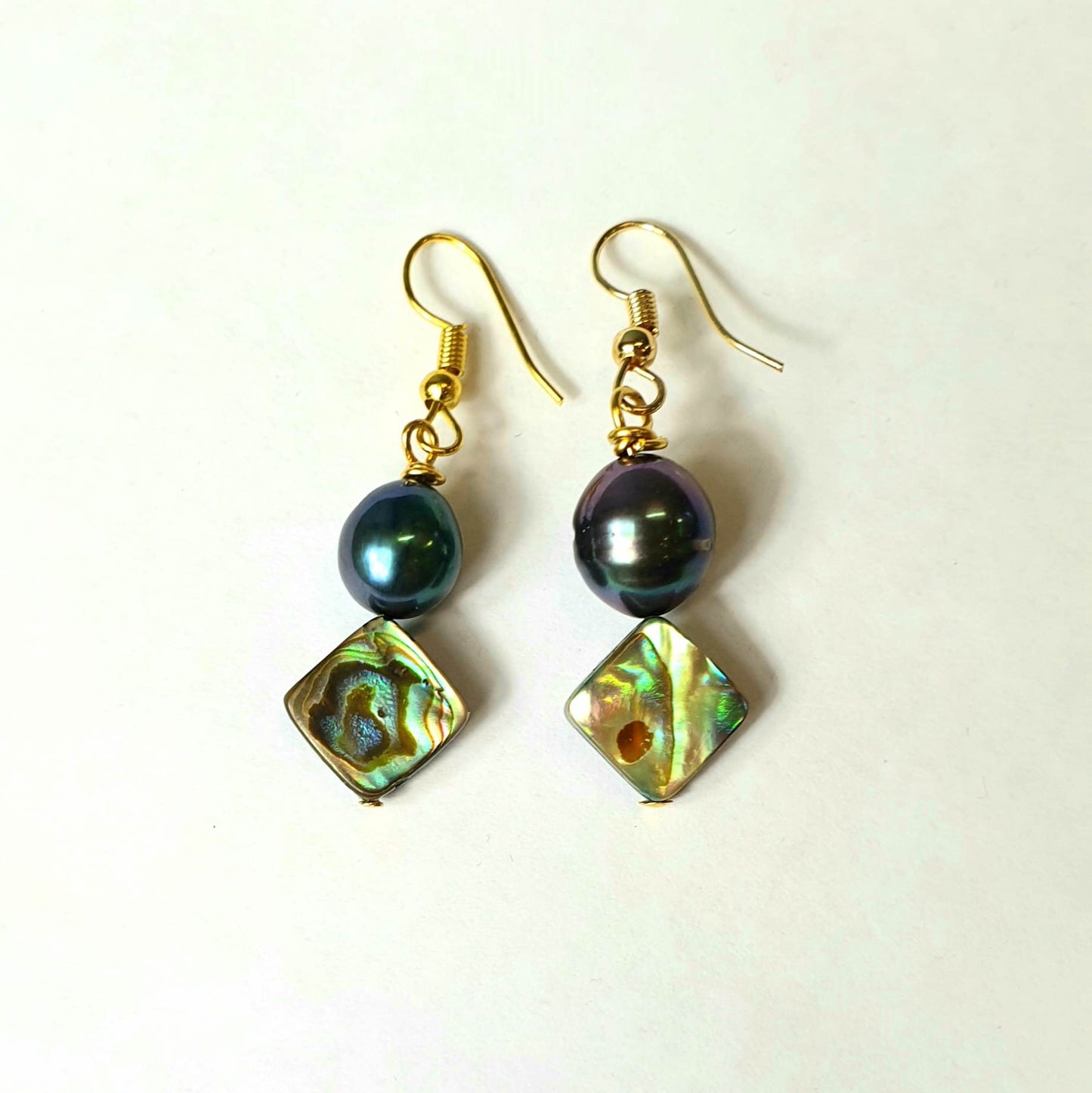 KORA EARRINGS - Mother of Shell Pua with Natural Pearl Earrings - Multicolour Variety