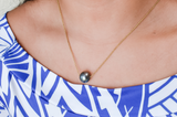 KYRA - GENUINE TAHITIAN PEARL FLOATER NECKLACE - 14K GF