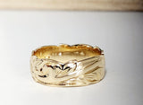 GOLDFILLED HAWAIIAN ENGRAVED RING