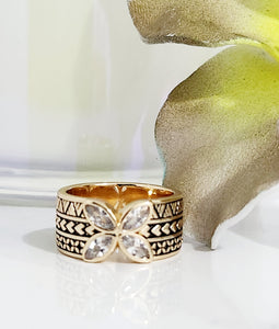 Butterfly Pattern Tribal Design Ring