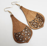 TEARDROP TAPA DESIGN STATEMENT EARRINGS