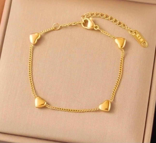 Heart Filled Bracelet Water-Proof & Non Tarnishing Bracelet