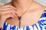 TERIANA - 3 NATURAL BLACK PEARL PERSONALISED PENDANT NECKLACE