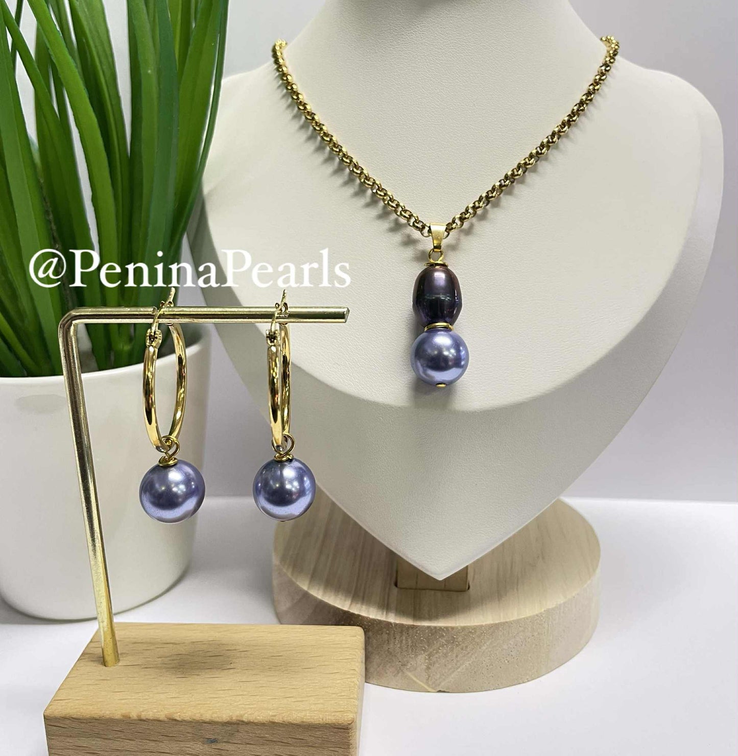 Virelle - Purple and Tahitian Blending Pearl Set