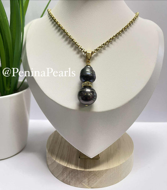 Tania - Big Duo Natural Pearl Necklace