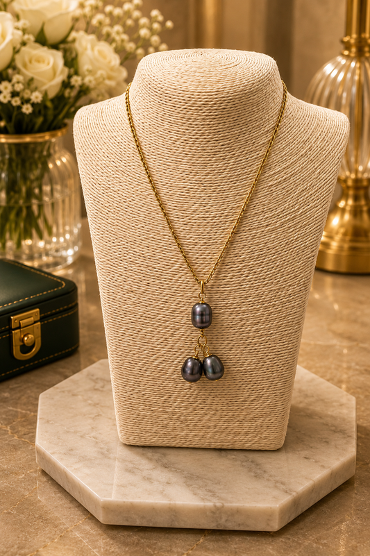 3 Natural Pearl Unique Style Necklace