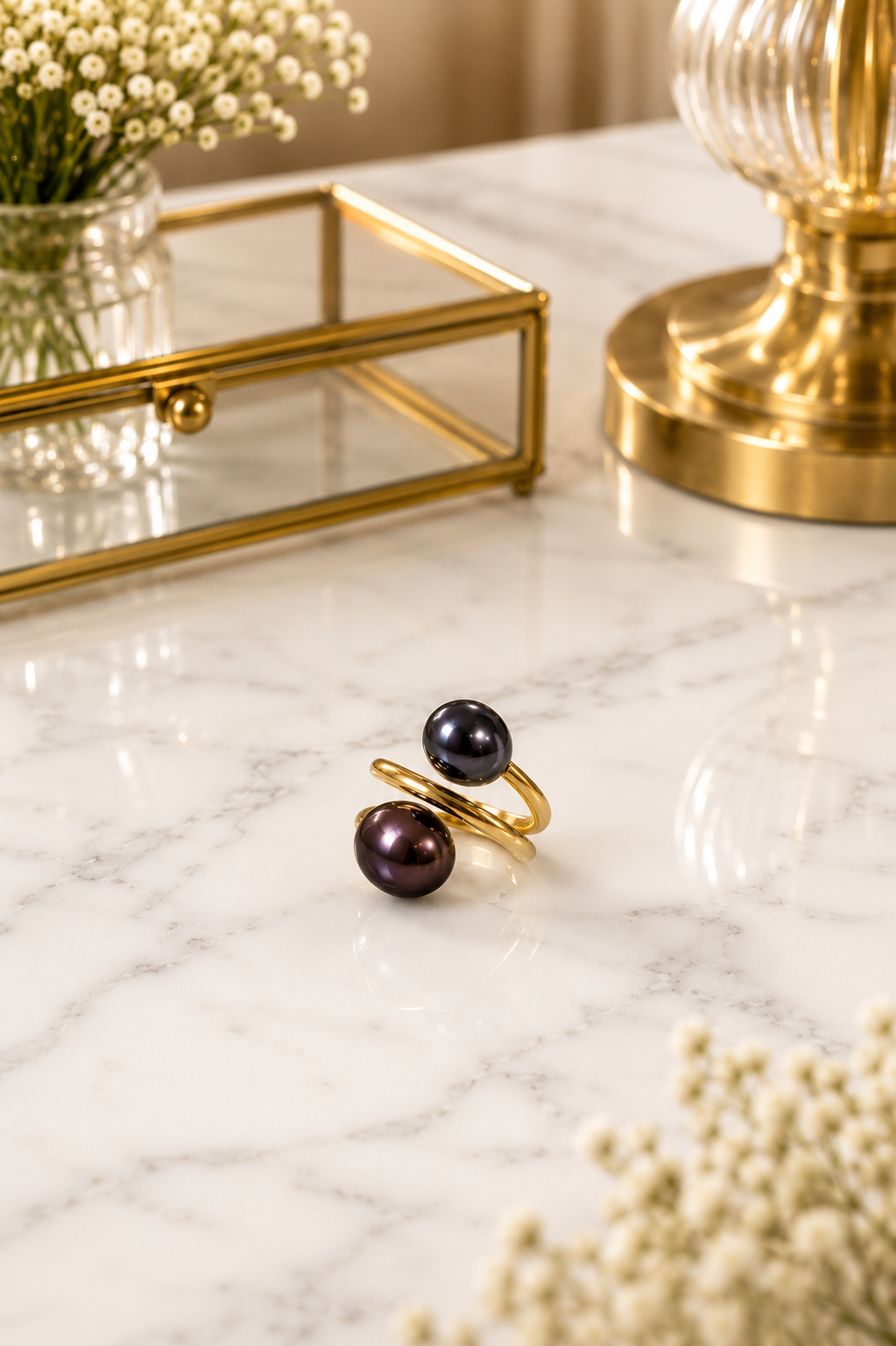 Duo Tahitian Pearl Ring