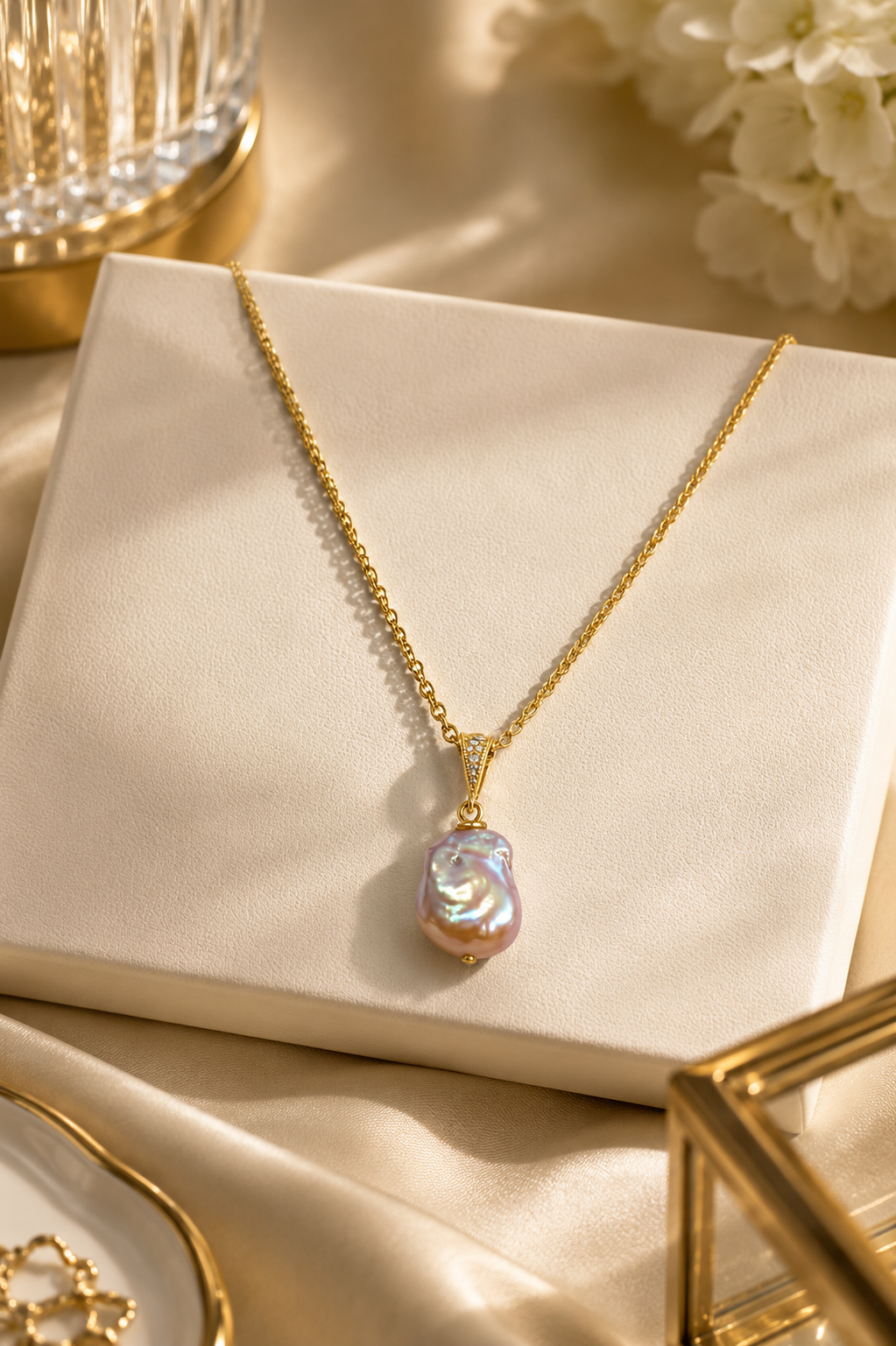 Pearly Pink Baroque Necklace