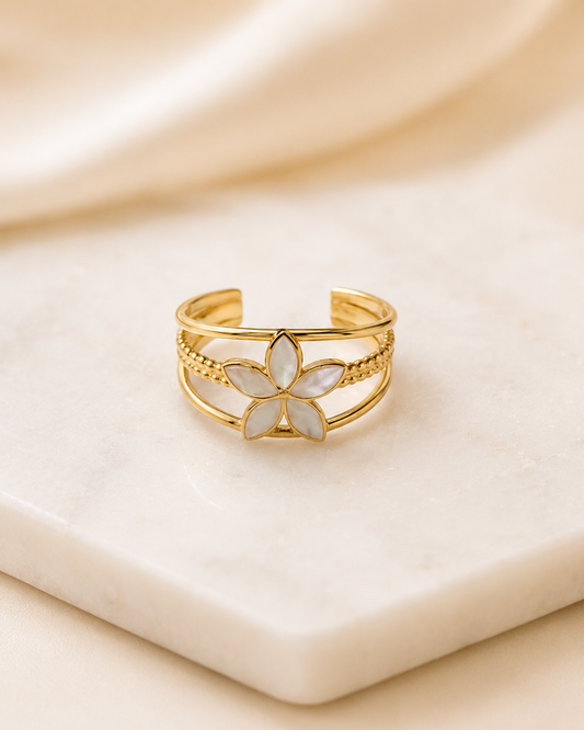 White Frangipani Ring
