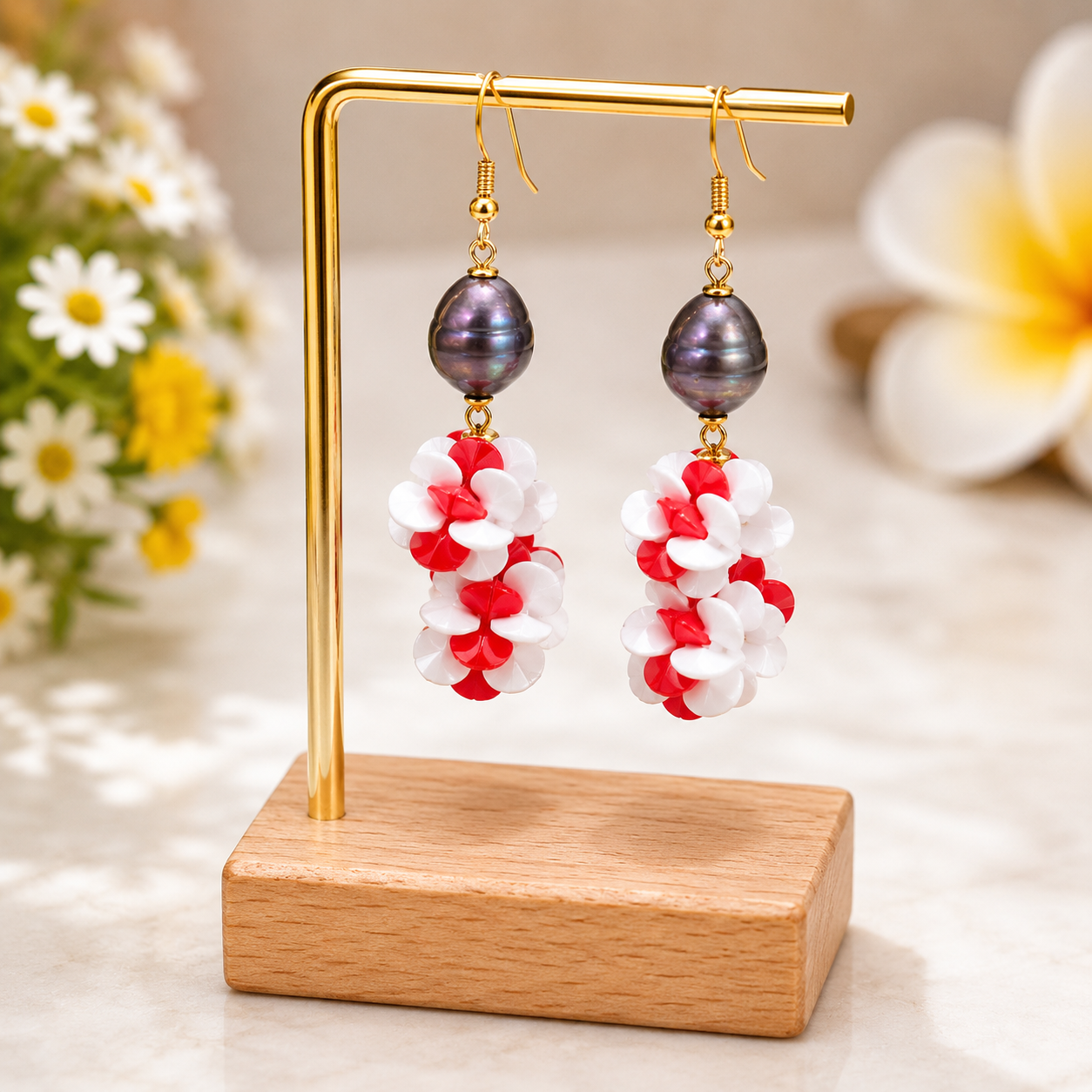 TINA EARRINGS - Natural Brown Freshwater Pearl Earrings