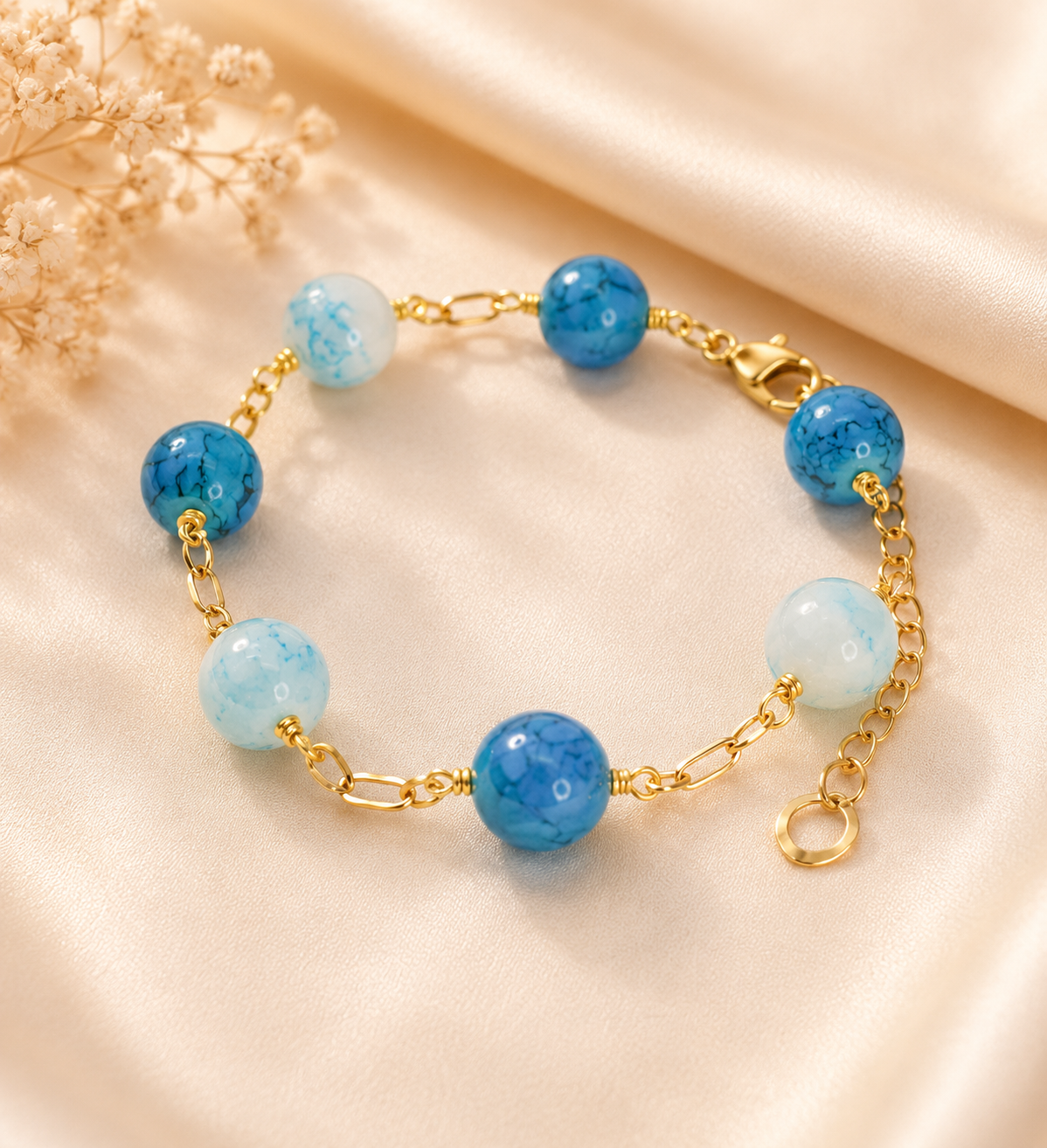 KAIRA - BLUE GEMSTONE GOLDFILLED BRACELET