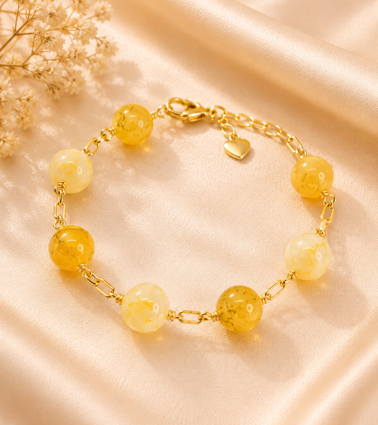 KALI - YELLOW GEMSTONE GOLDFILLED BRACELET