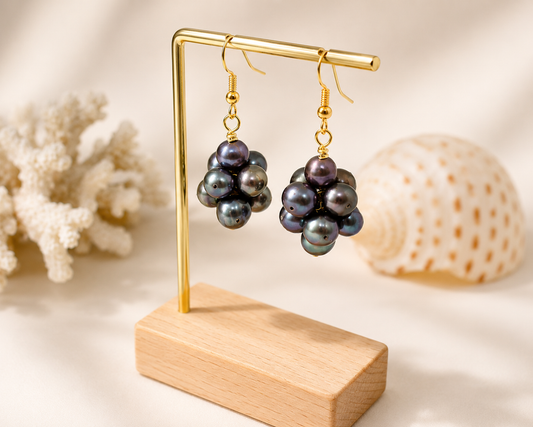GABRIELLA EARRINGS - Grape Clustered Pearl Earrings