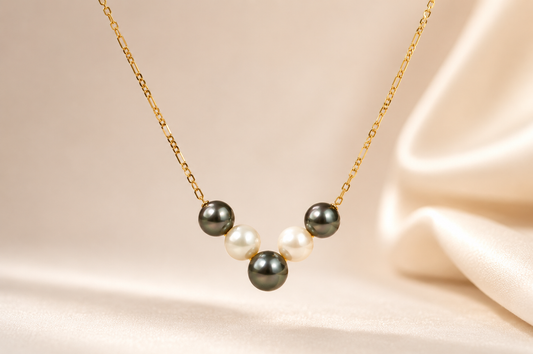VIVIAN NECKLACE - NATURAL MIXED PEARL NECKLACE - GF