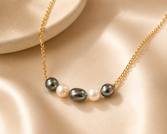 ISLA NECKLACE - MIXED NATURAL PEARL NECKLACE - GF