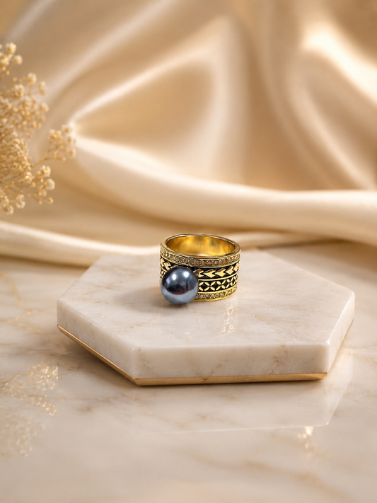 Black Pearl Tapa Ring