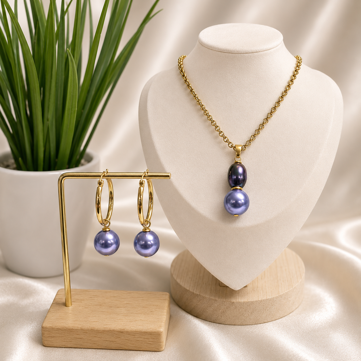 Virelle - Purple and Tahitian Blending Pearl Set