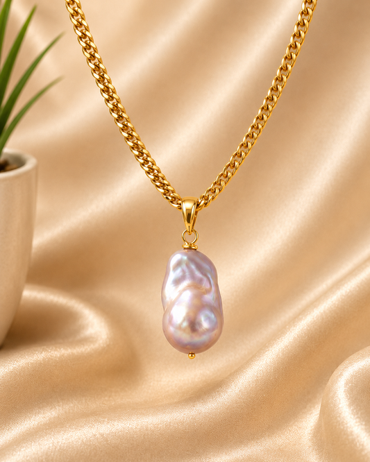 Unique Baroque Pink Pearl Necklace