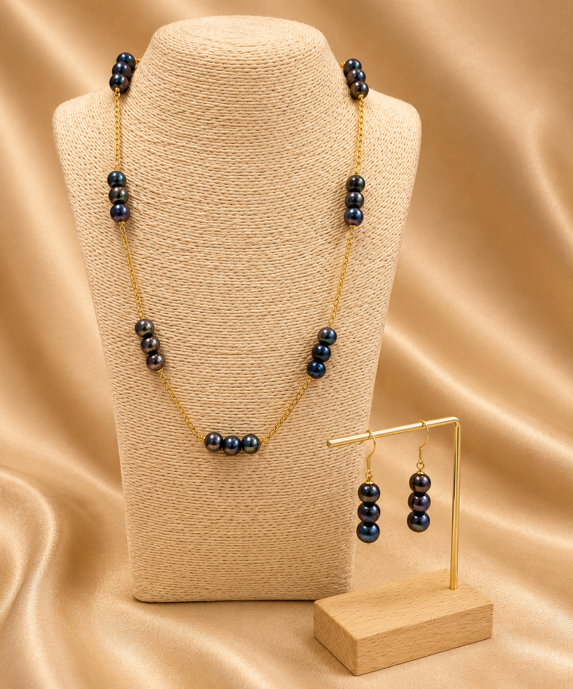 MAIMATI - Triple natural Pearl Set (Pearl Size 8-10mm)