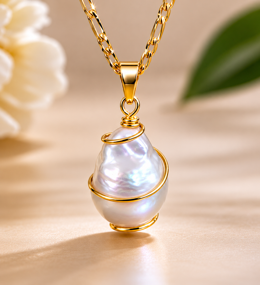 White Natural Baroque Pearl Necklace