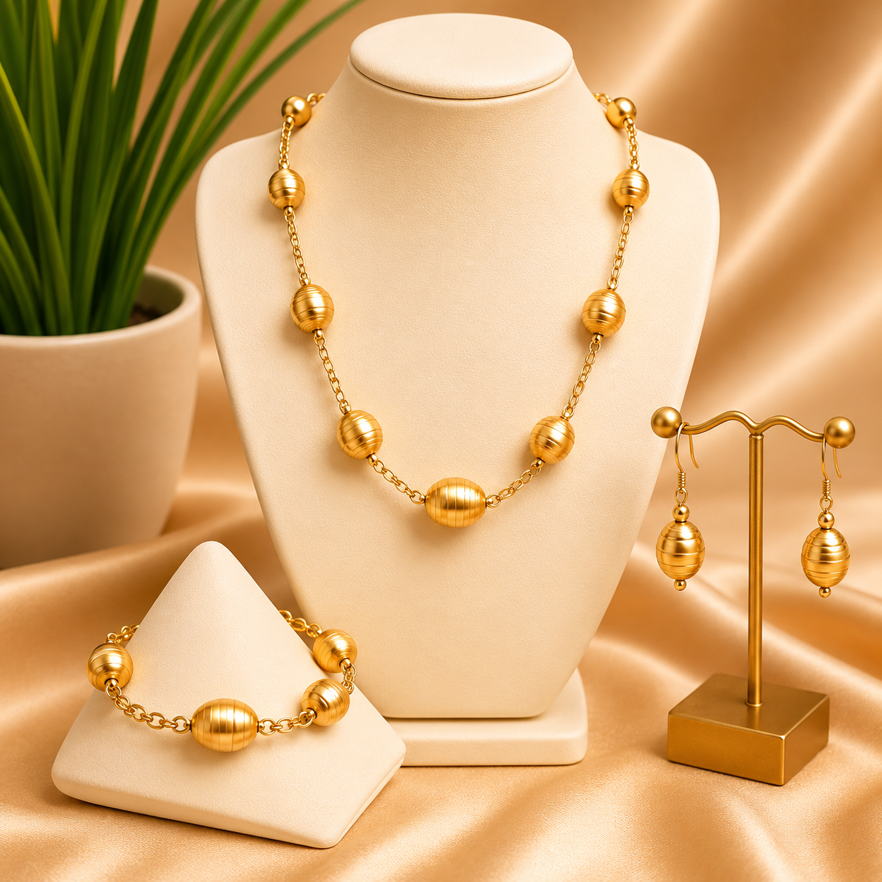 Luxury Gold Shell Pearl Jewellery Set