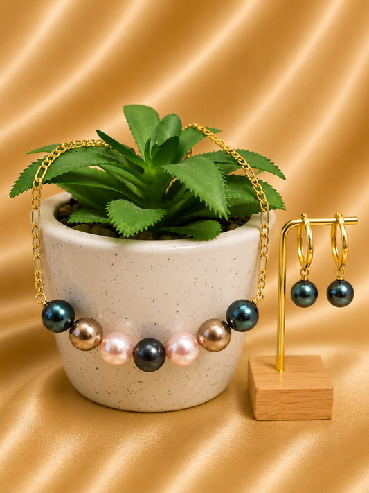 MEINA - 7 Premium Colourful Custom-Made Swarovski Pearl Set