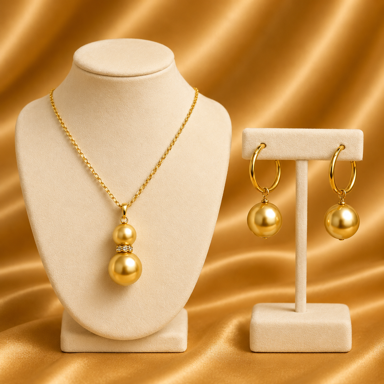 Golden Luxe Pearl Drop Set