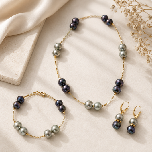 Premium Freshwater Pearl Statement Set – Elegant. Timeless. Effortless.