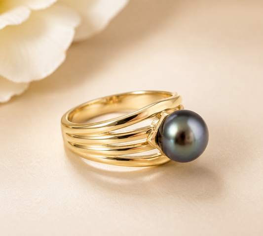 Kiana - A Grade Natural Tahitian Pearl Ring
