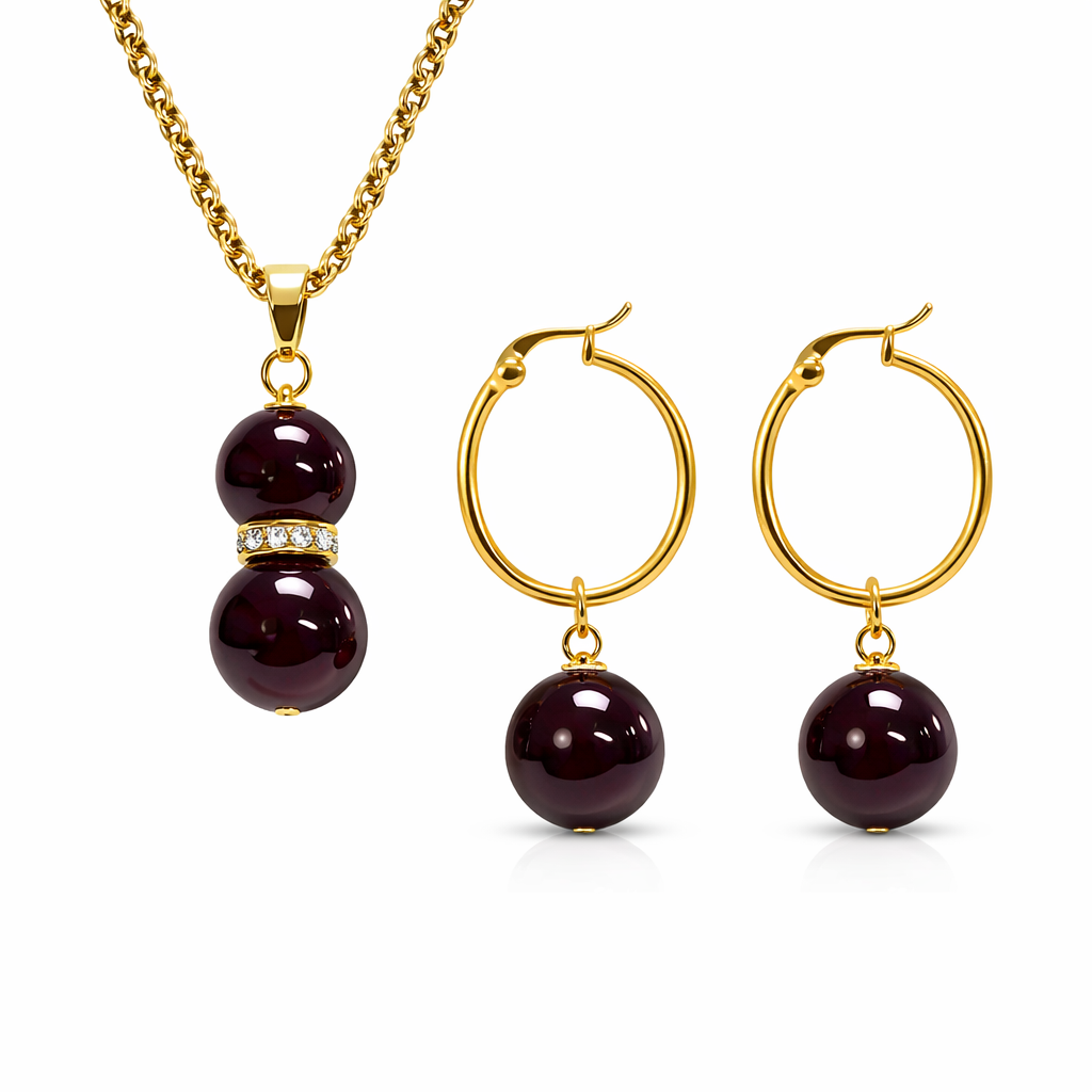 Lyla - Duo Purple Gem Stone Set