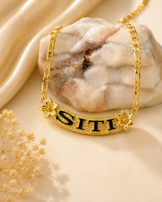 Horizontal Personalised Name Pendant Necklace (40mm x 10mm)