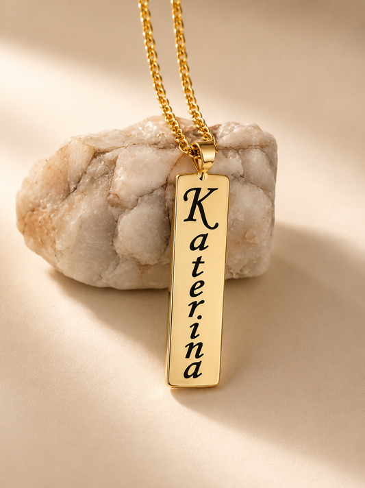 Nadia - Plain Personalised Pendant Necklace - 14k GOLDFILLED