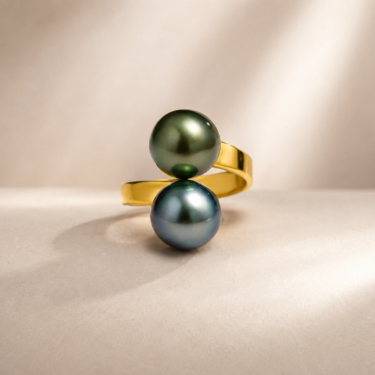 Tahitian Double Pearl Ring