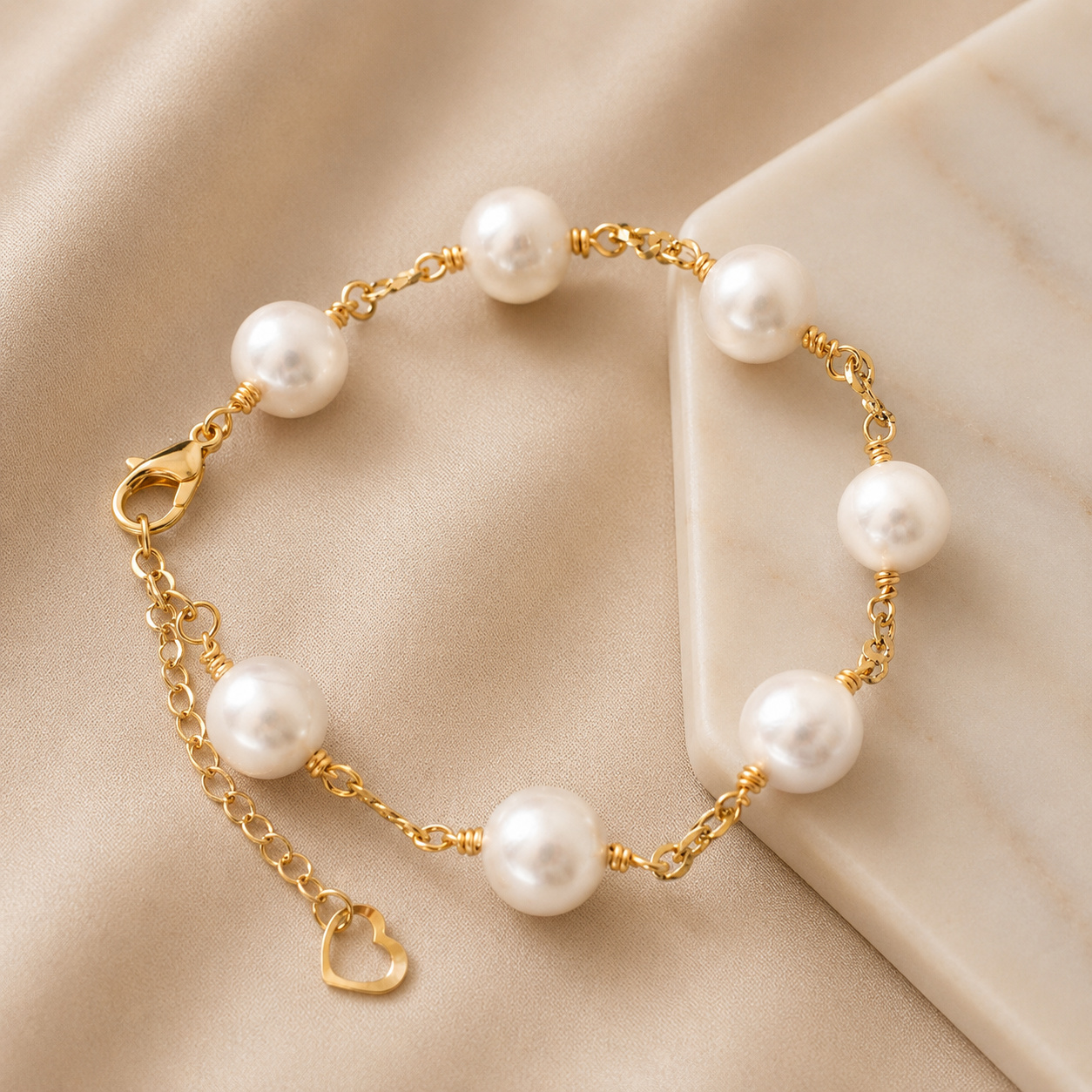 SOFIA - NATURAL WHITE BAROQUE PEARL BRACELET