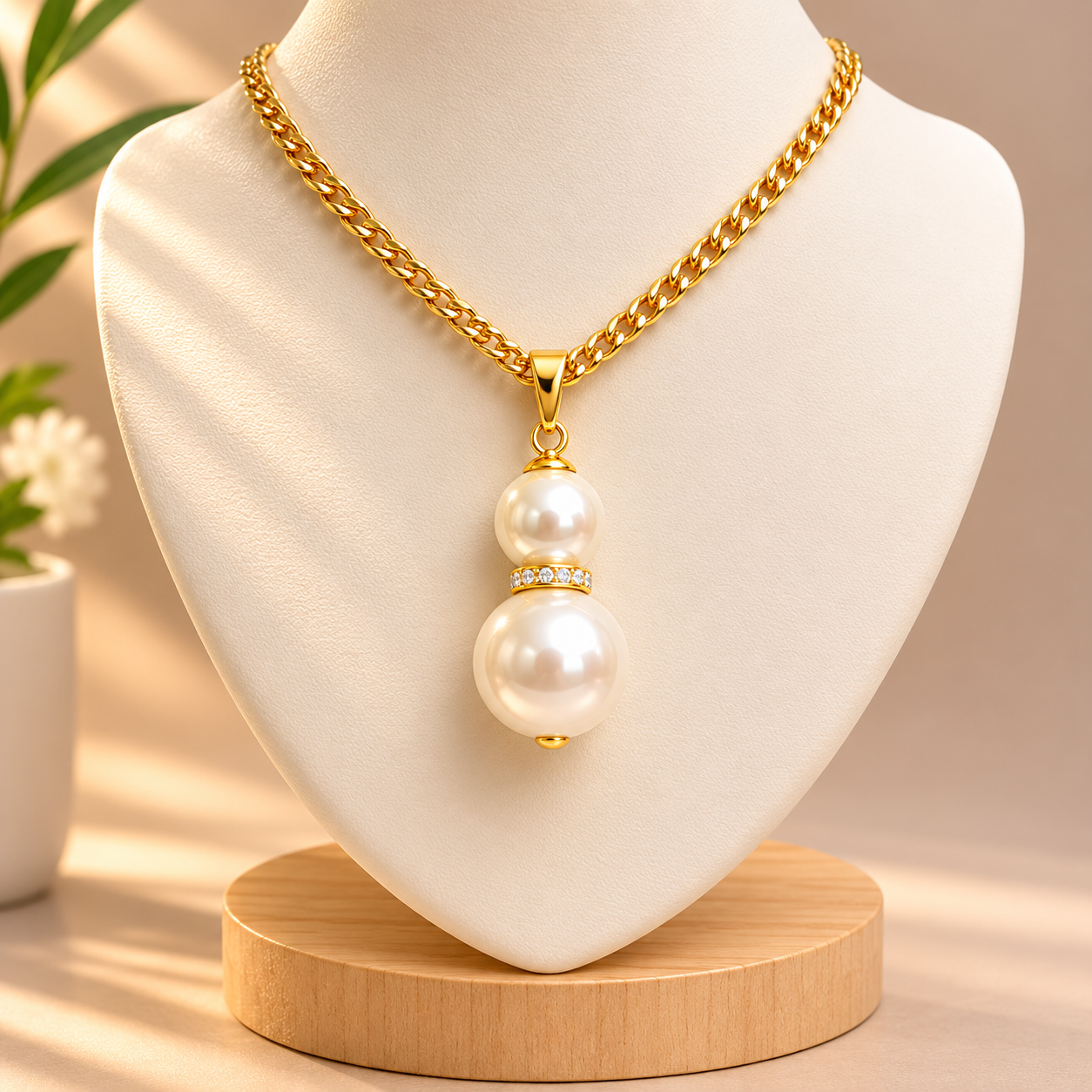 Hinano - Duo White Freshwater Pearl Necklace