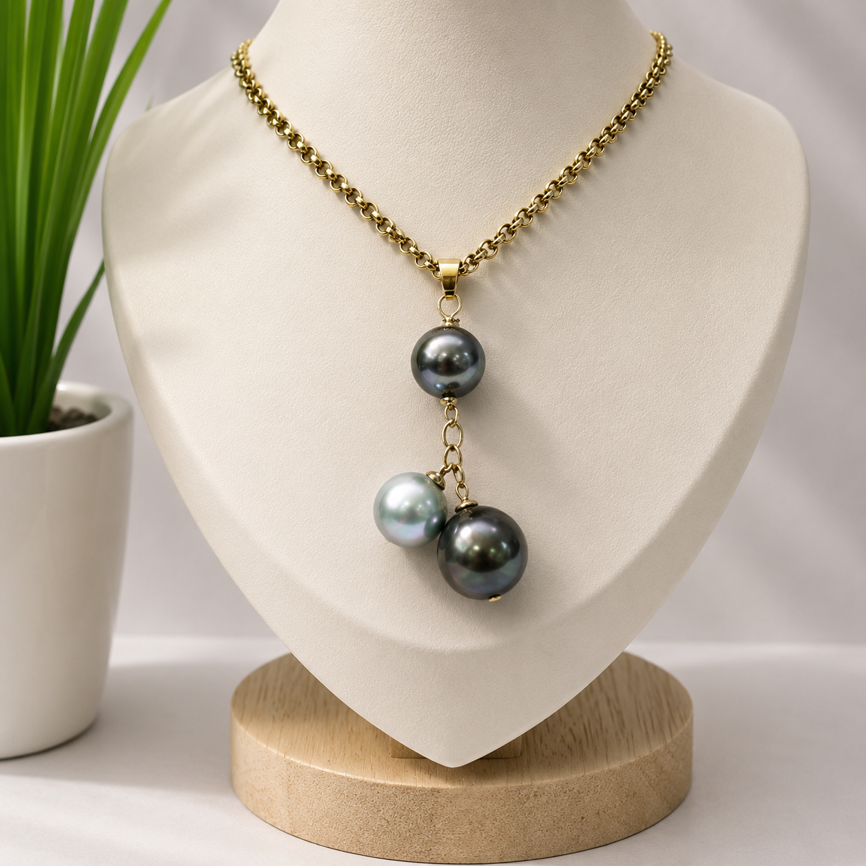 Milani - Tahitian with Blue Iridescent Pearl Necklace