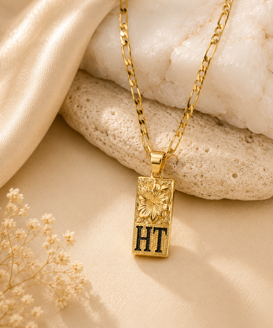 Initials Pendant Necklace 1-2 Letters (20mm x 8mm)