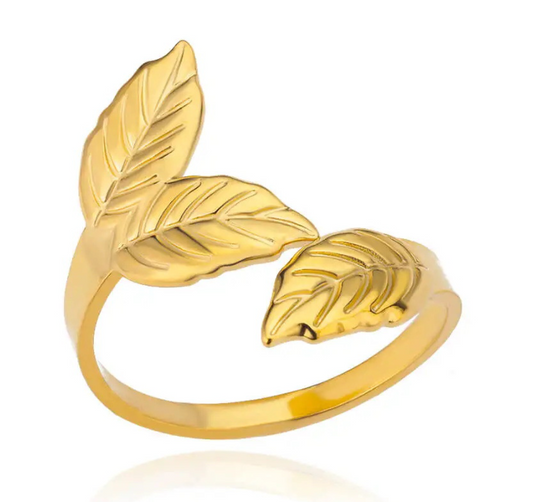 Gold Leaf Open Ring - Waterproof